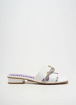 Mules/sabots matière lisse talon plat jusqu'à 3cm blanc MARIAMARE femme