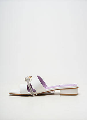 Mules/sabots matière lisse talon plat jusqu'à 3cm blanc MARIAMARE femme