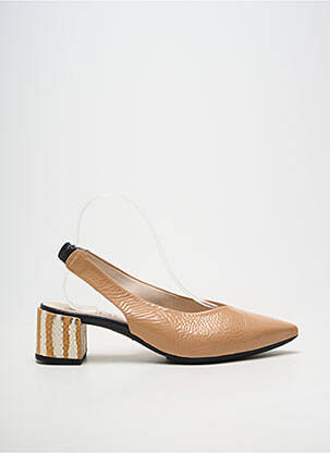 Escarpins matière lisse talon de 4 à 6cm marron GADEA femme