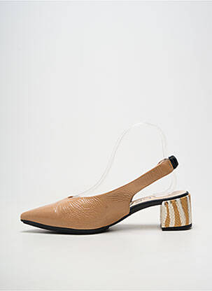 Escarpins matière lisse talon de 4 à 6cm marron GADEA femme