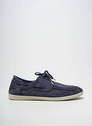 Chaussures bâteau bout rond bout rond bleu NATURAL WORLD homme