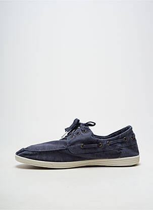 Chaussures bâteau bout rond bout rond bleu NATURAL WORLD homme
