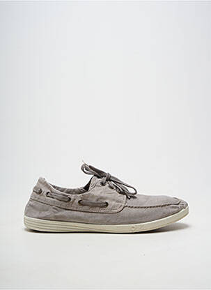 Chaussures bâteau bout rond bout rond gris NATURAL WORLD homme