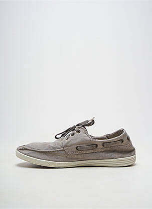 Chaussures bâteau bout rond bout rond gris NATURAL WORLD homme