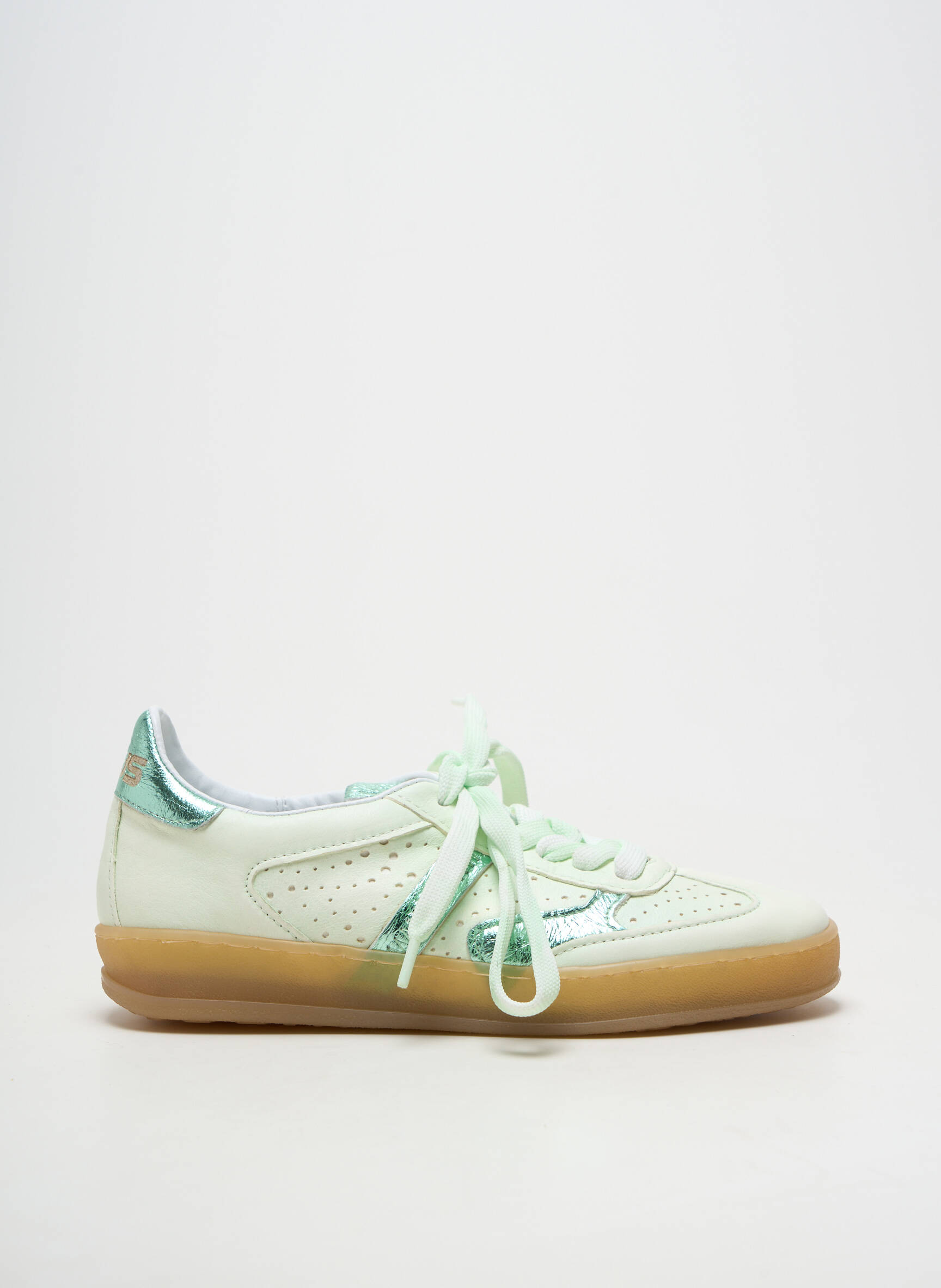 Baskets matière lisse talon plat jusqu'à 3cm vert MJUS femme