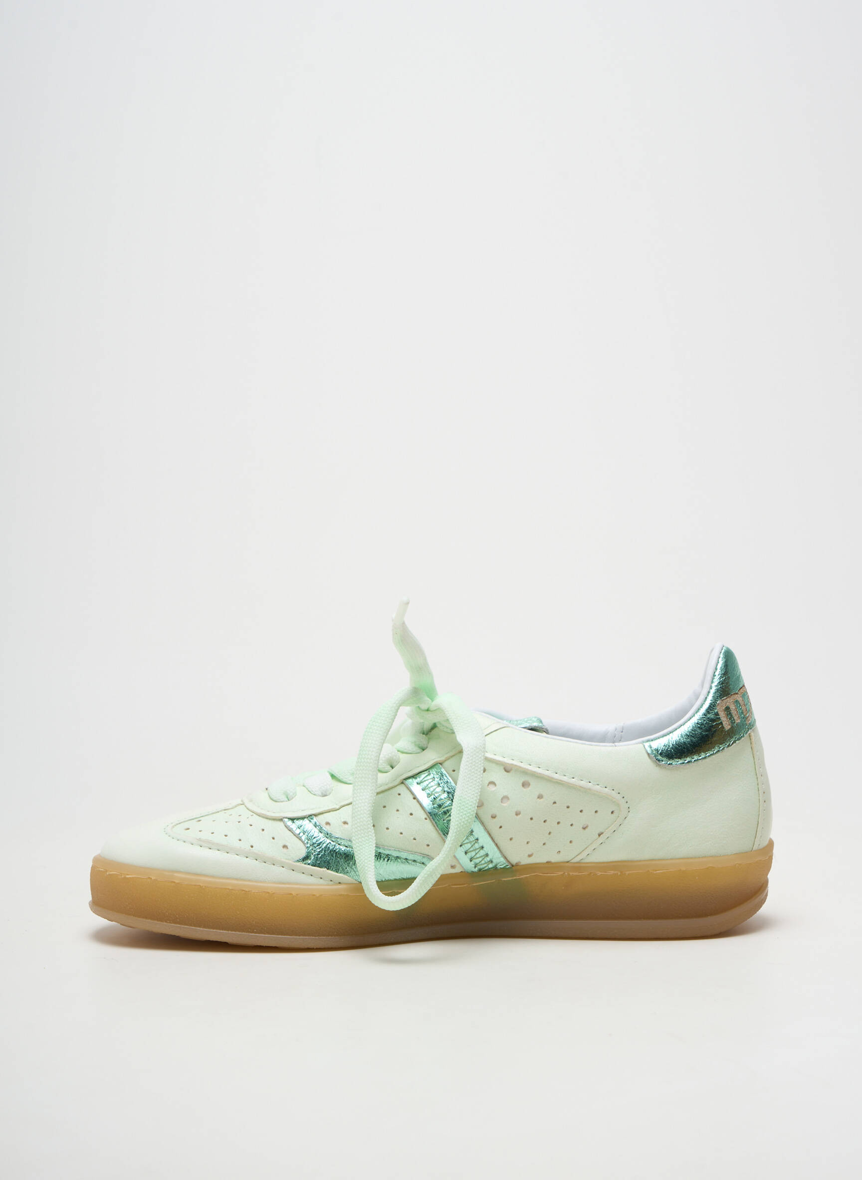 Baskets matière lisse talon plat jusqu'à 3cm vert MJUS femme