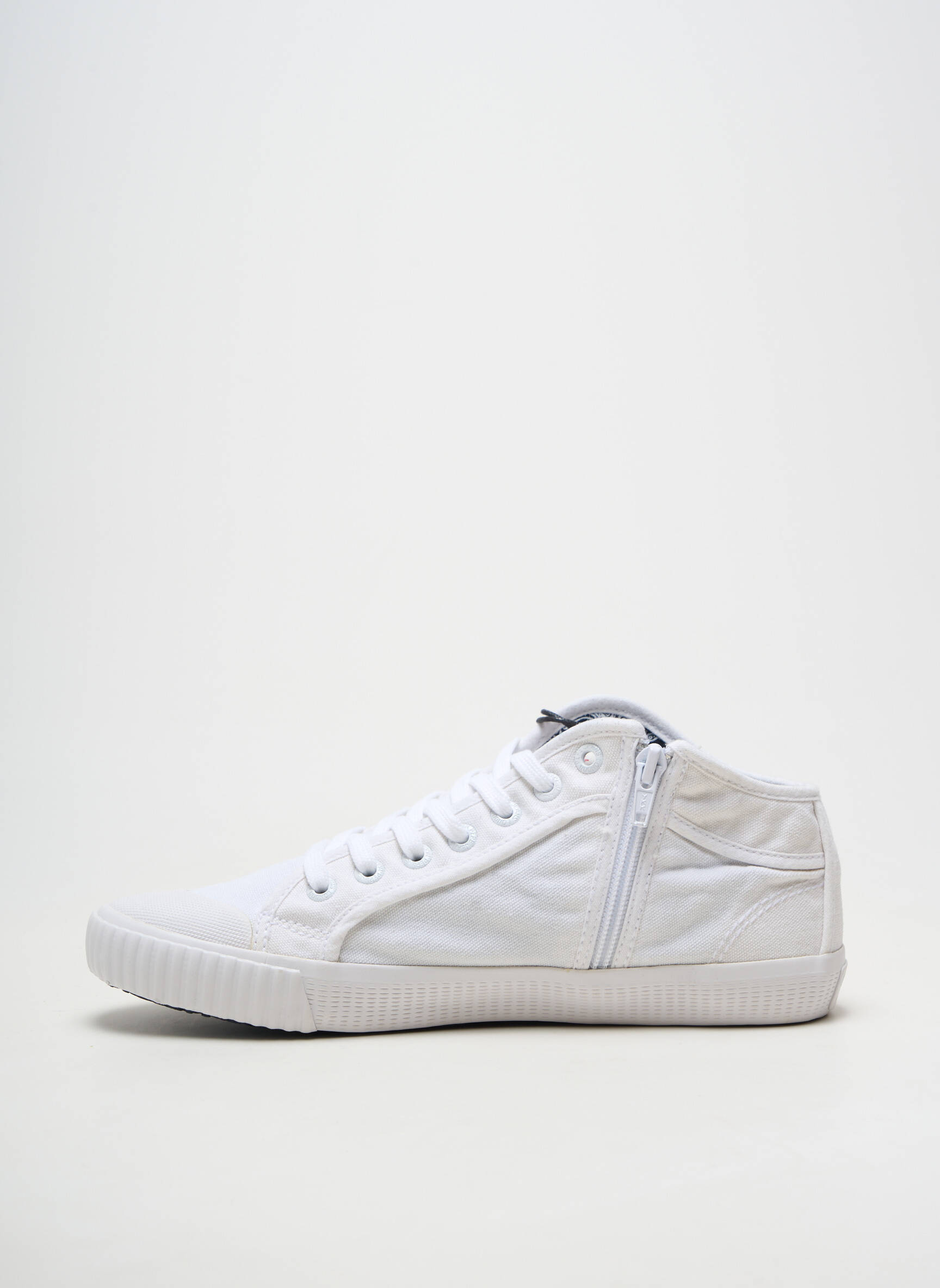 Baskets fermeture zip et lacets bout rond blanc PEPE JEANS homme