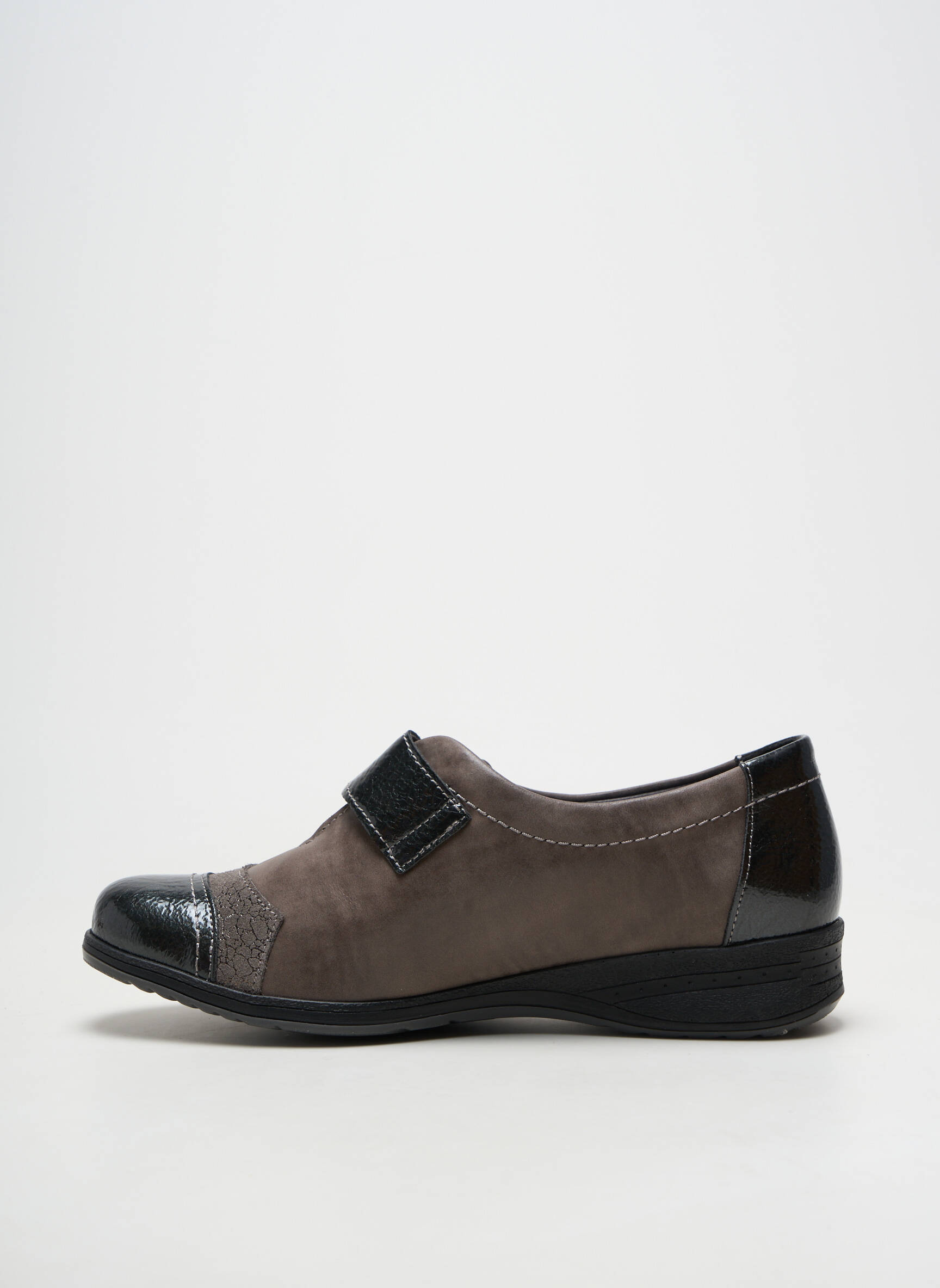 Chaussures de confort matière lisse talon plat jusqu'à 3cm gris SWEDI femme