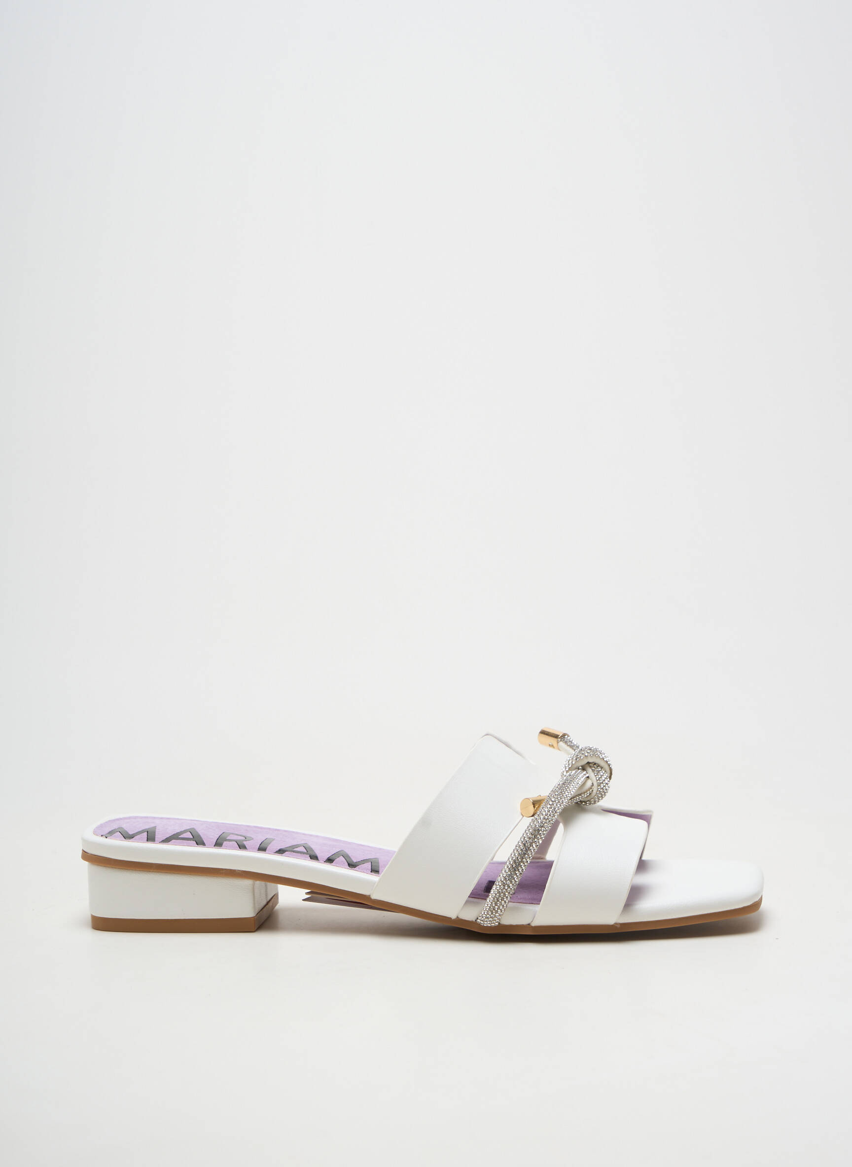 Mules/sabots matière lisse talon plat jusqu'à 3cm blanc MARIAMARE femme