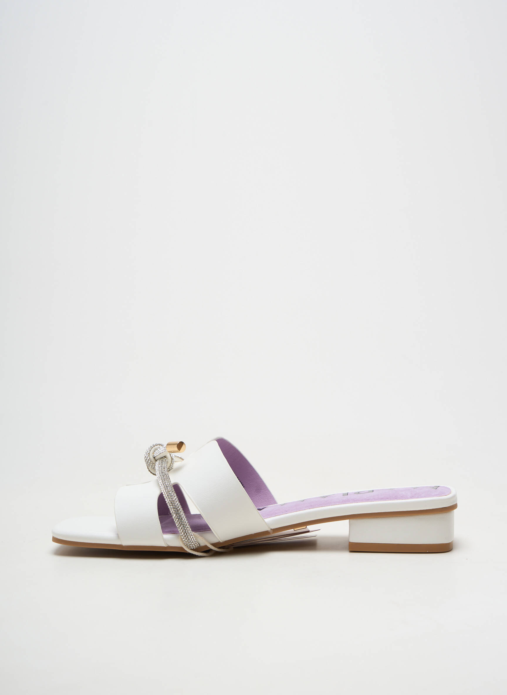 Mules/sabots matière lisse talon plat jusqu'à 3cm blanc MARIAMARE femme
