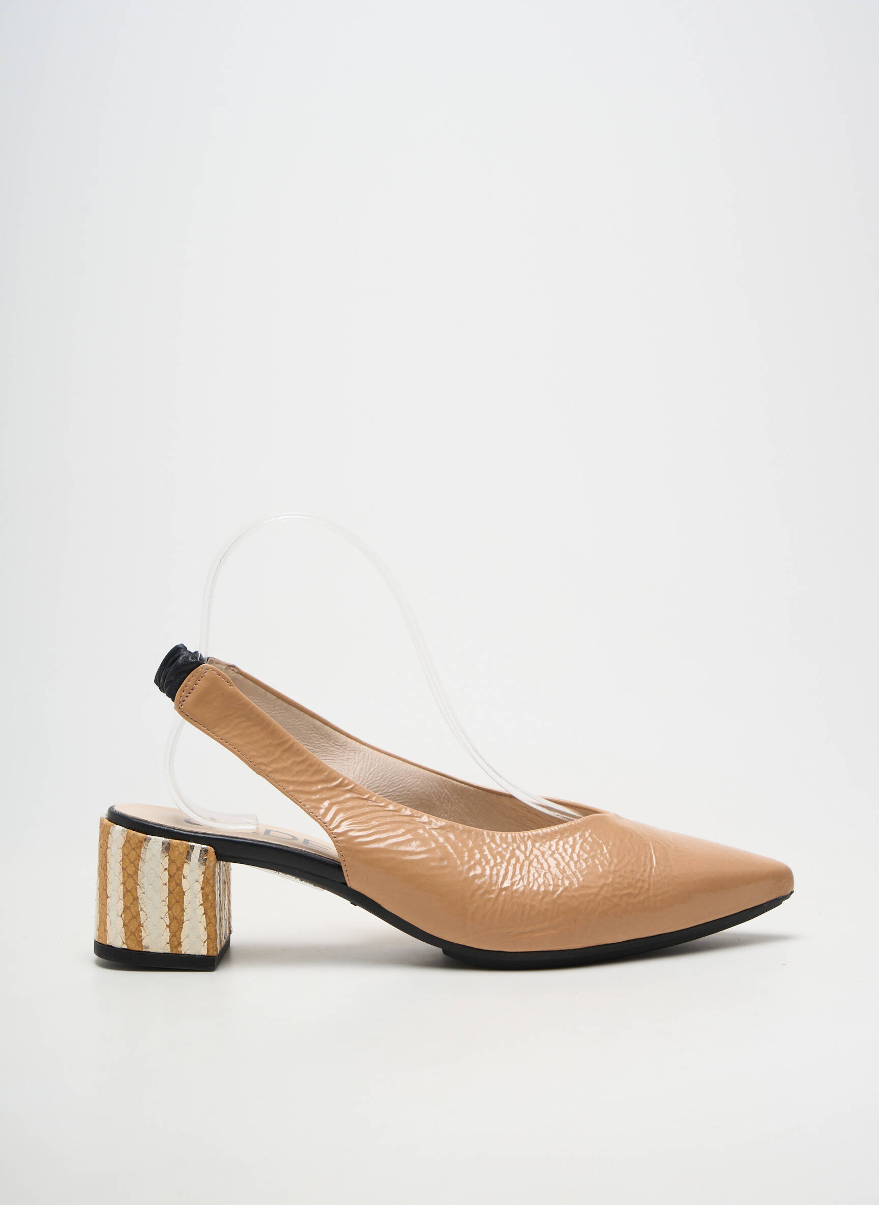 Escarpins matière lisse talon de 4 à 6cm marron GADEA femme