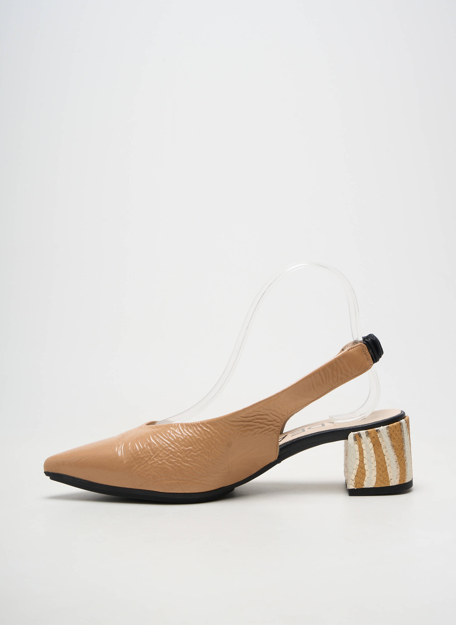 Escarpins matière lisse talon de 4 à 6cm marron GADEA femme