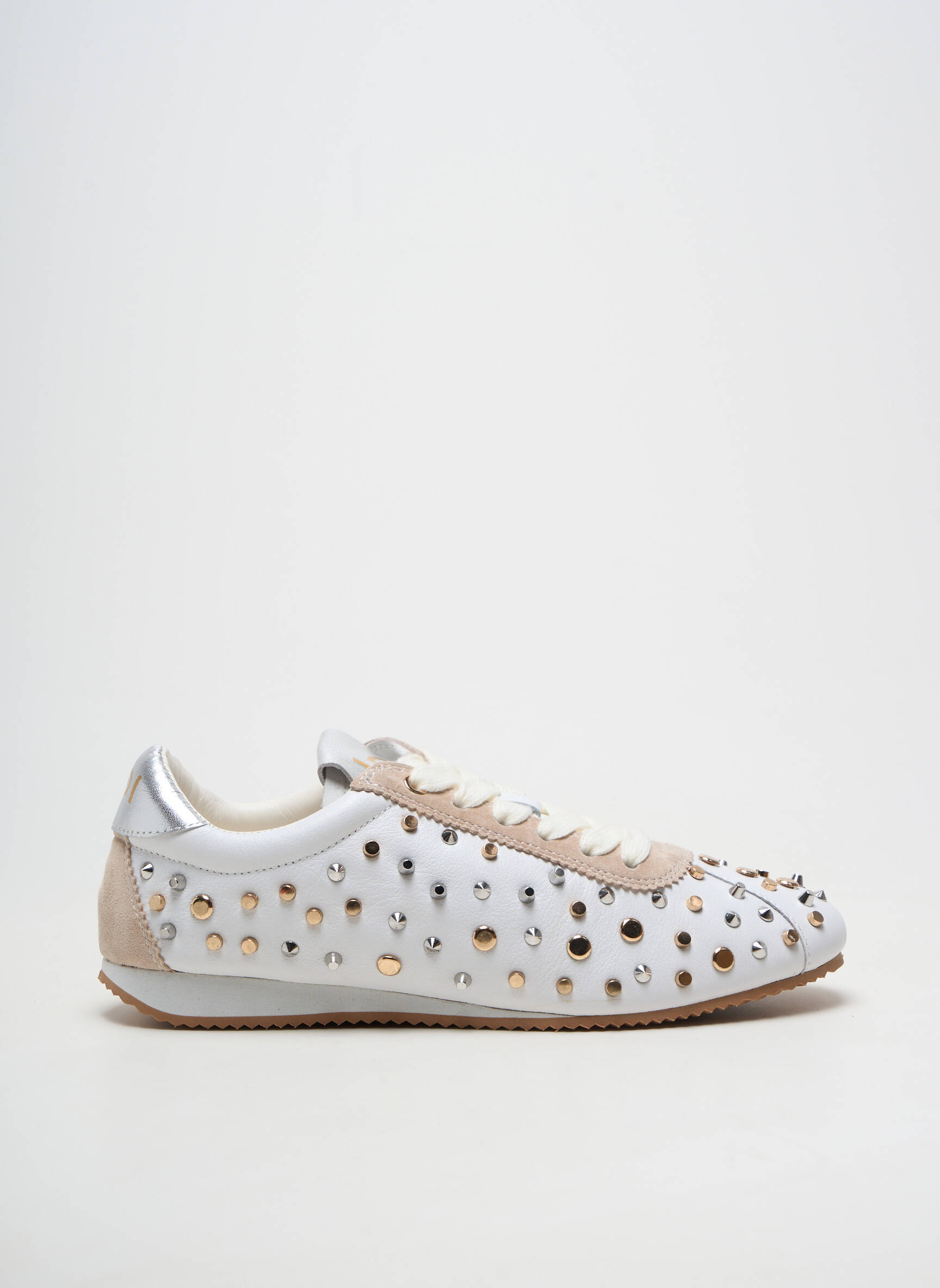 Baskets bout rond talon plat jusqu'à 3cm blanc LODI femme