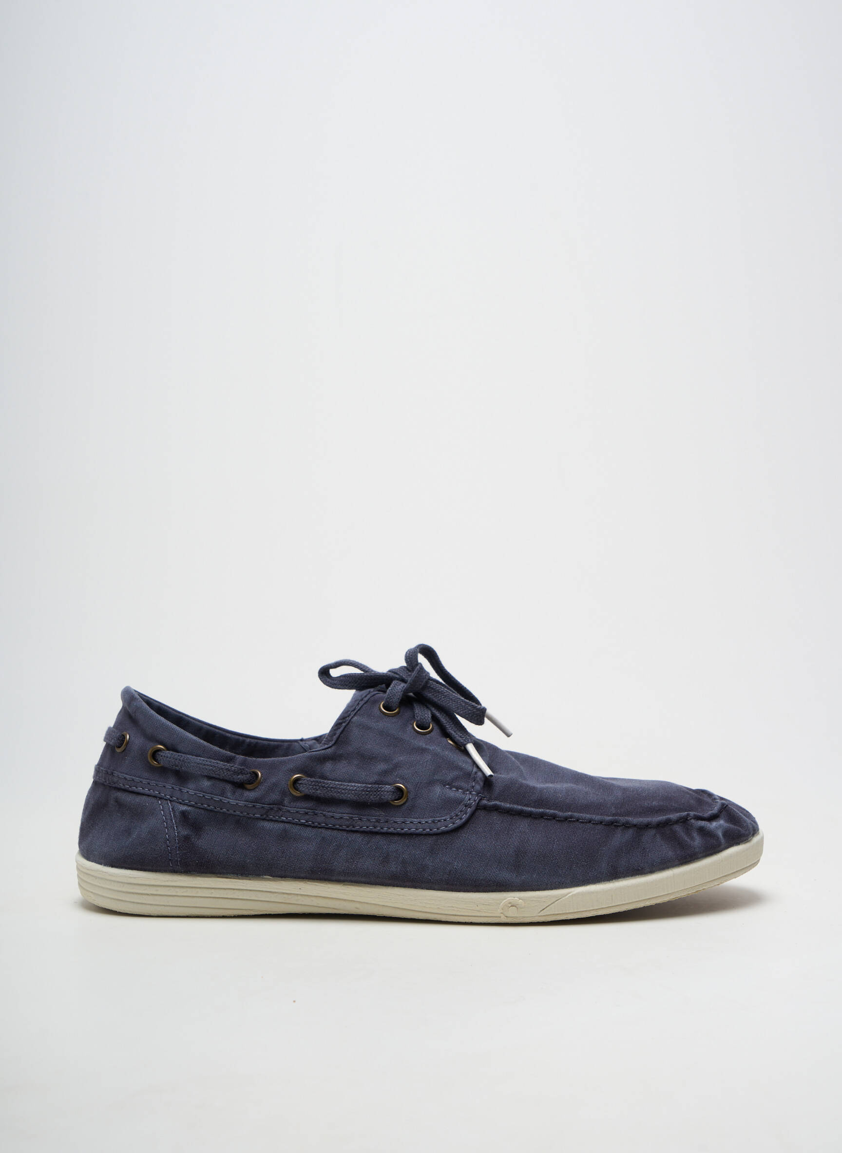 Chaussures bâteau bout rond bout rond bleu NATURAL WORLD homme