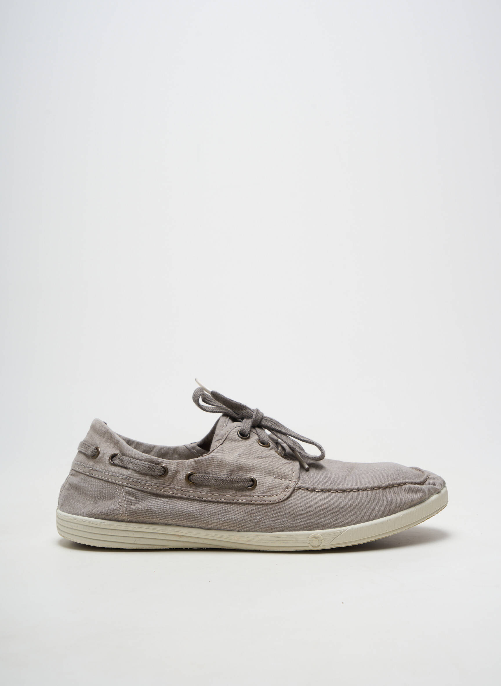 Chaussures bâteau bout rond bout rond gris NATURAL WORLD homme