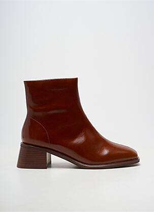 Bottines/boots matière lisse talon de 4 à 6cm marron EMILIE KARSTON femme