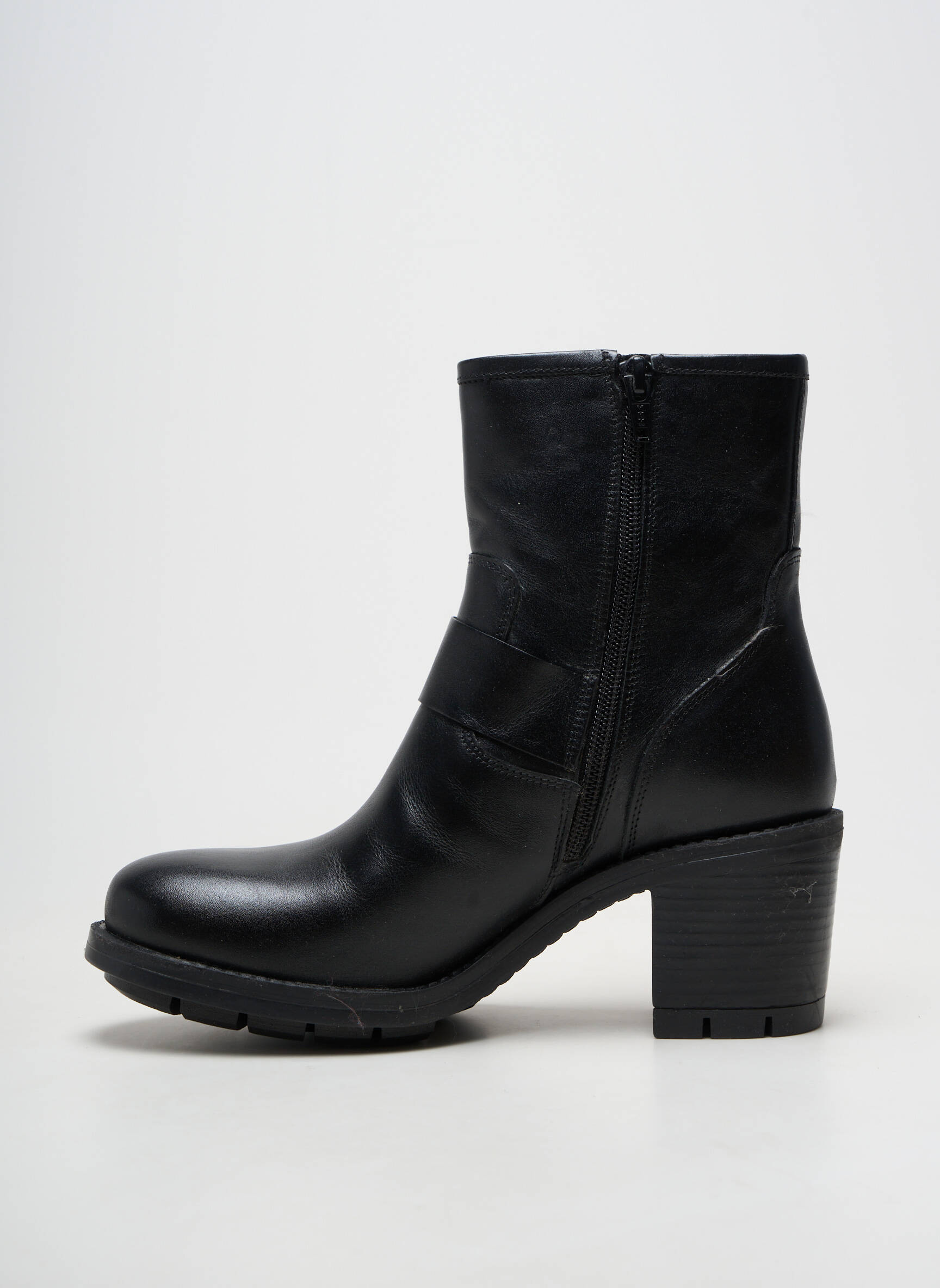 Bottines/boots matière lisse talon de 7 à 9cm noir MAJA femme