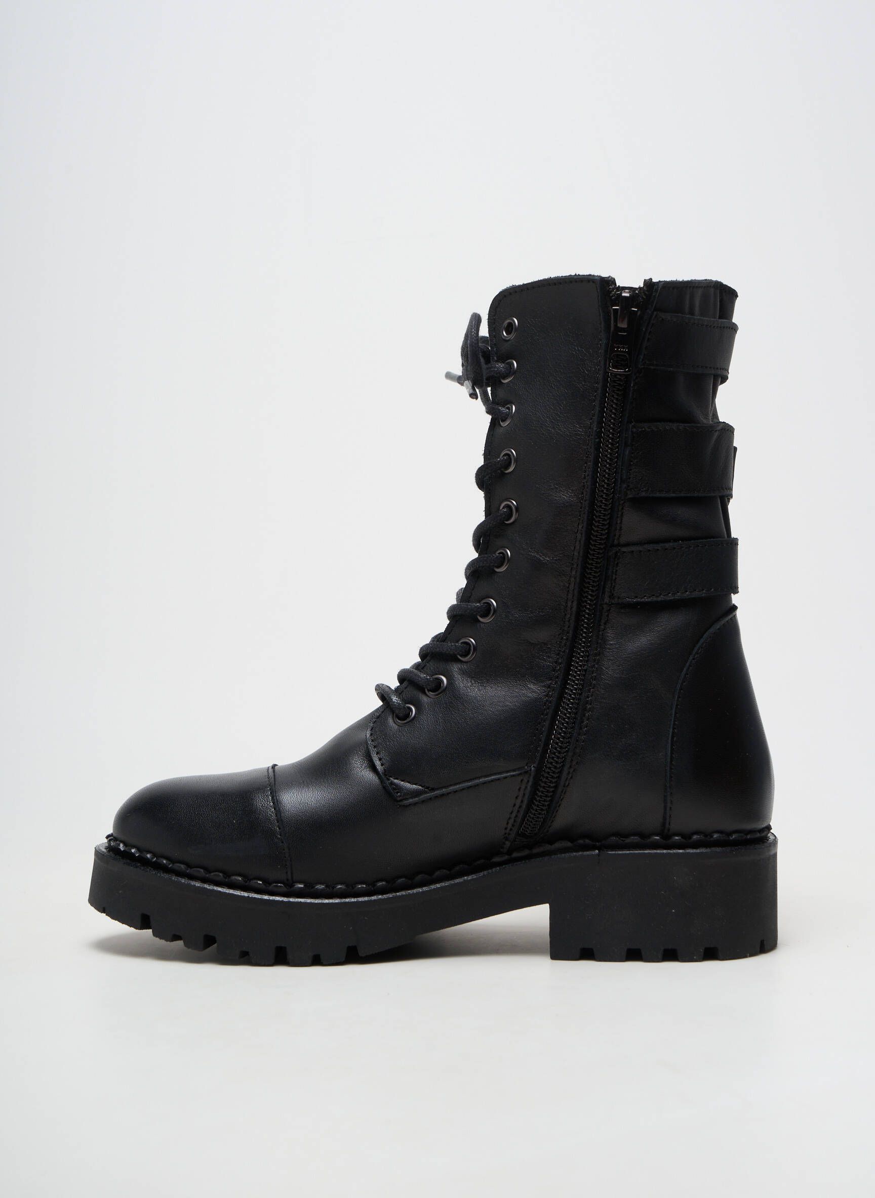 Bottes matière lisse talon de 4 à 6cm noir COCO ET ABRICOT femme