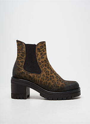 Bottines/boots matière lisse talon de 7 à 9cm marron COCO ET ABRICOT femme