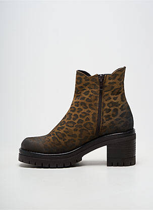 Bottines/boots matière lisse talon de 7 à 9cm marron COCO ET ABRICOT femme