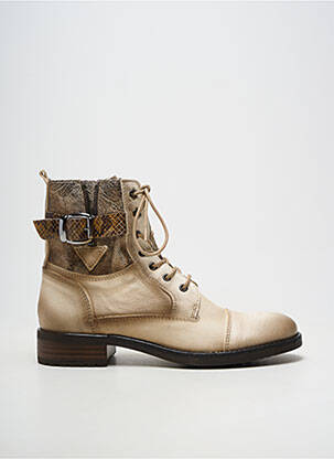 Bottines/boots matière lisse talon plat jusqu'à 3cm beige COCO ET ABRICOT femme