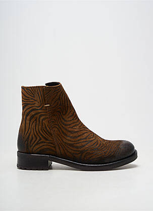 Bottines/boots matière lisse talon plat jusqu'à 3cm marron COCO ET ABRICOT femme