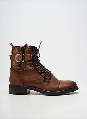Bottines/boots matière lisse talon plat jusqu'à 3cm marron COCO ET ABRICOT femme