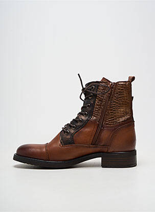 Bottines/boots matière lisse talon plat jusqu'à 3cm marron COCO ET ABRICOT femme
