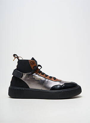 Baskets matière lisse talon plat jusqu'à 3cm noir CRICKIT HAMBURG femme