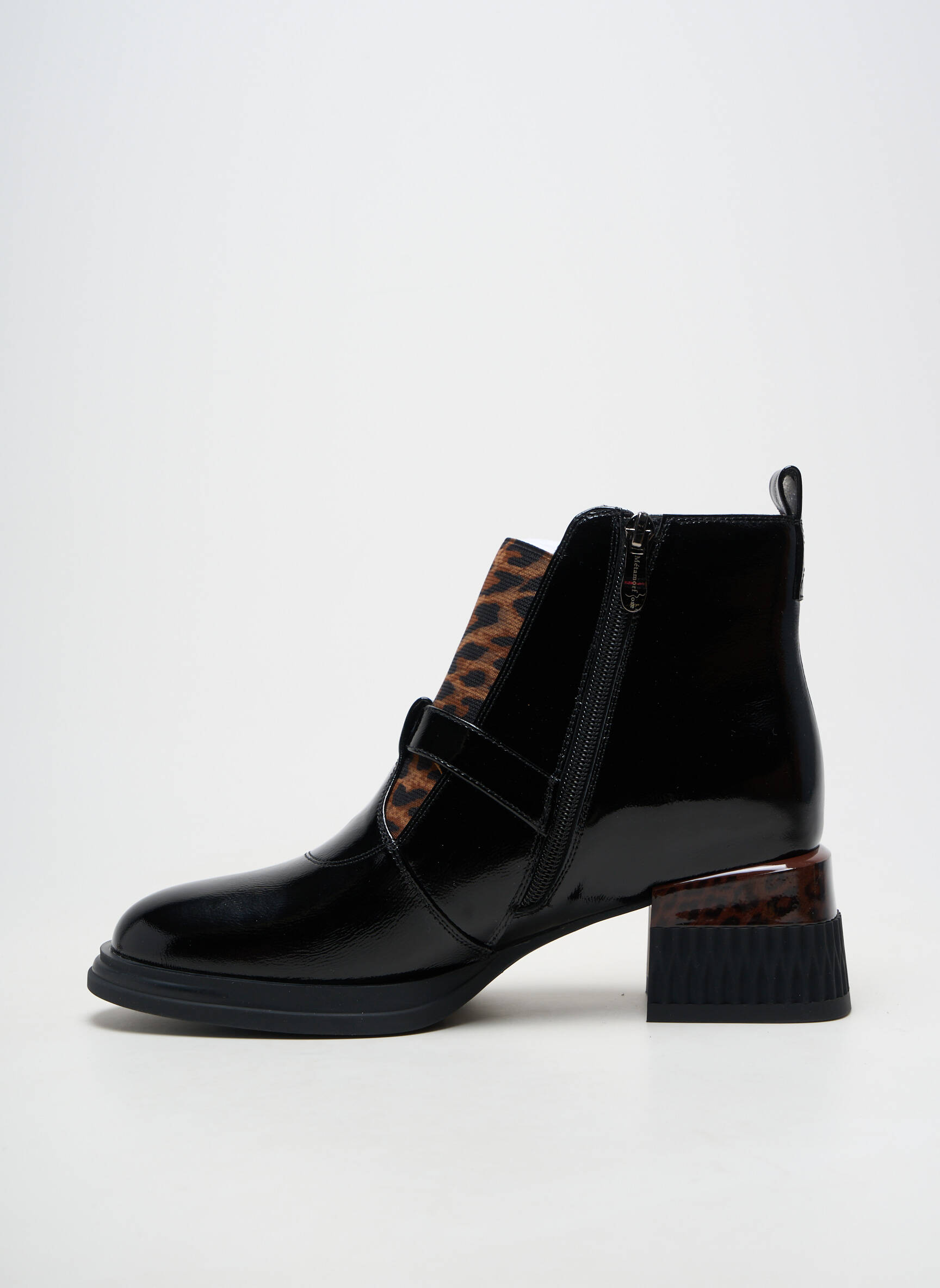 Bottines/boots matière lisse talon de 4 à 6cm noir METAMORF'OSE femme
