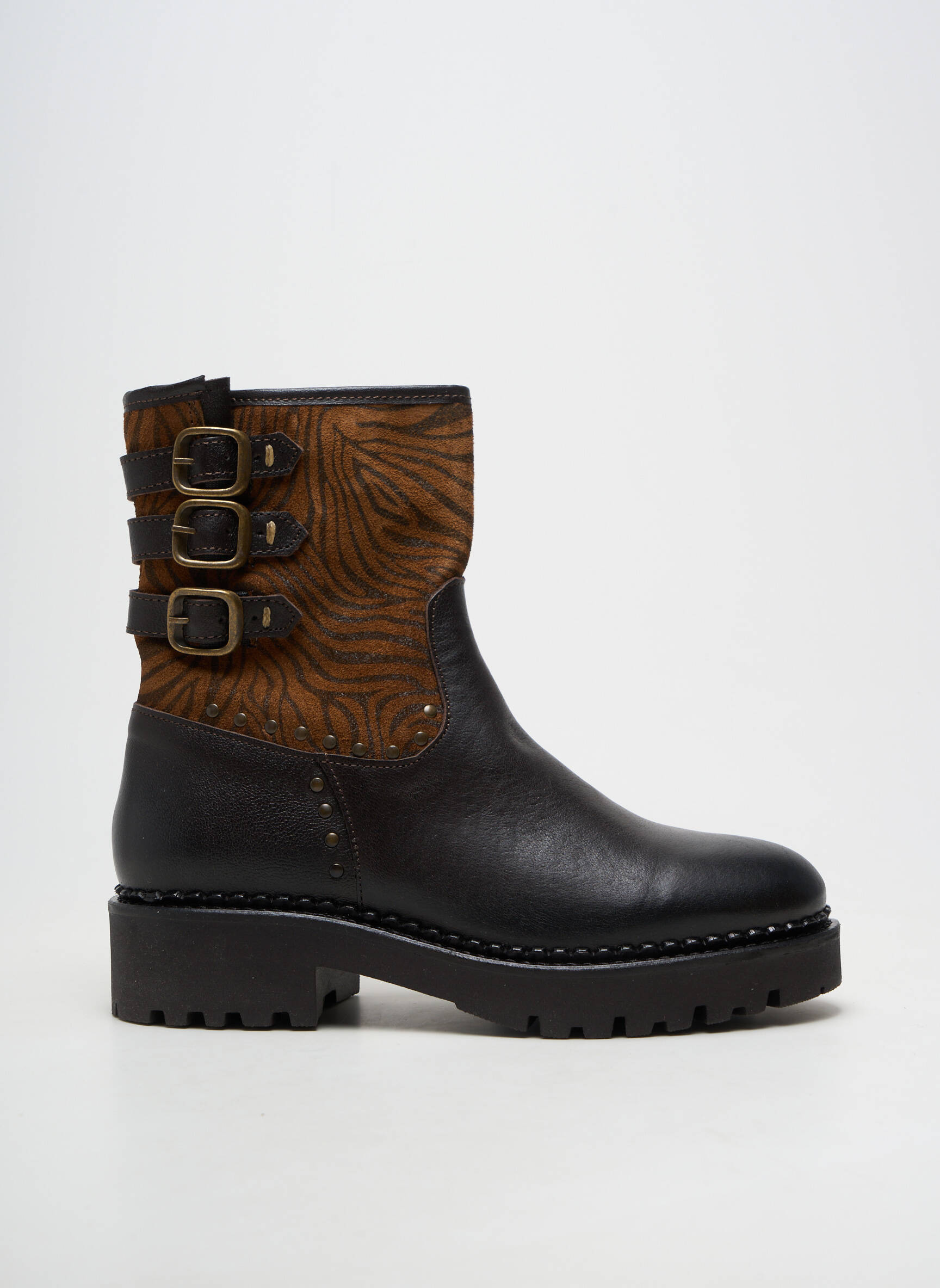 Bottines/boots matière lisse talon de 4 à 6cm marron COCO ET ABRICOT femme