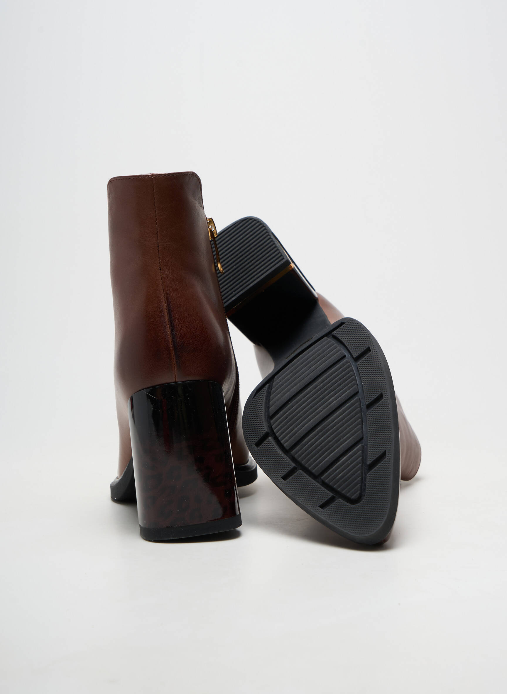 Bottines/boots matière lisse talon de 7 à 9cm marron METAMORF'OSE femme