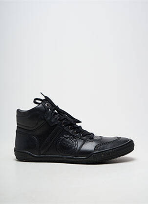 Baskets matière lisse bout rond noir KICKERS homme