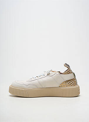 Baskets matière lisse talon plat jusqu'à 3cm beige CRICKIT HAMBURG femme