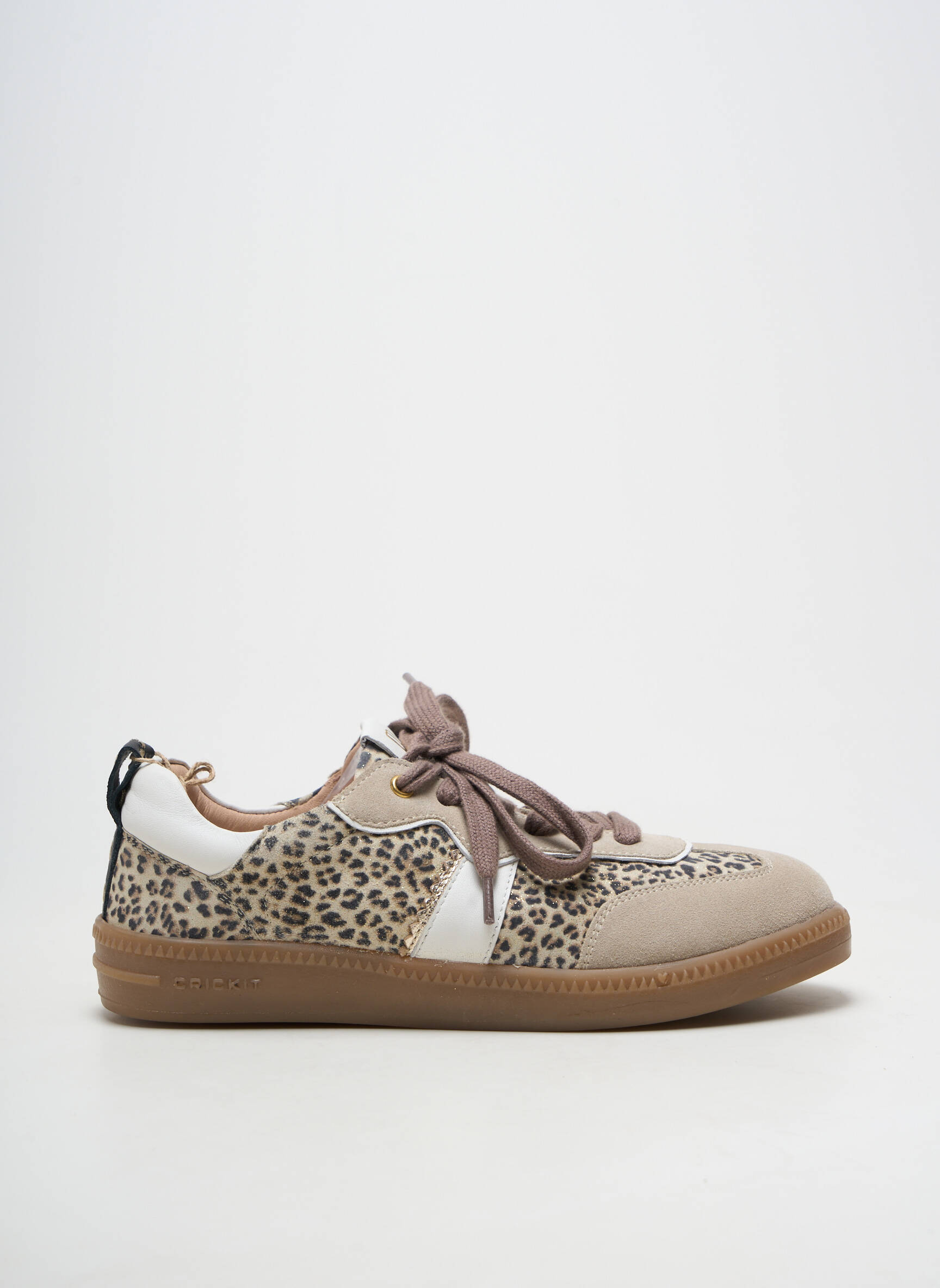 Baskets bout rond talon plat jusqu'à 3cm beige CRICKIT HAMBURG femme