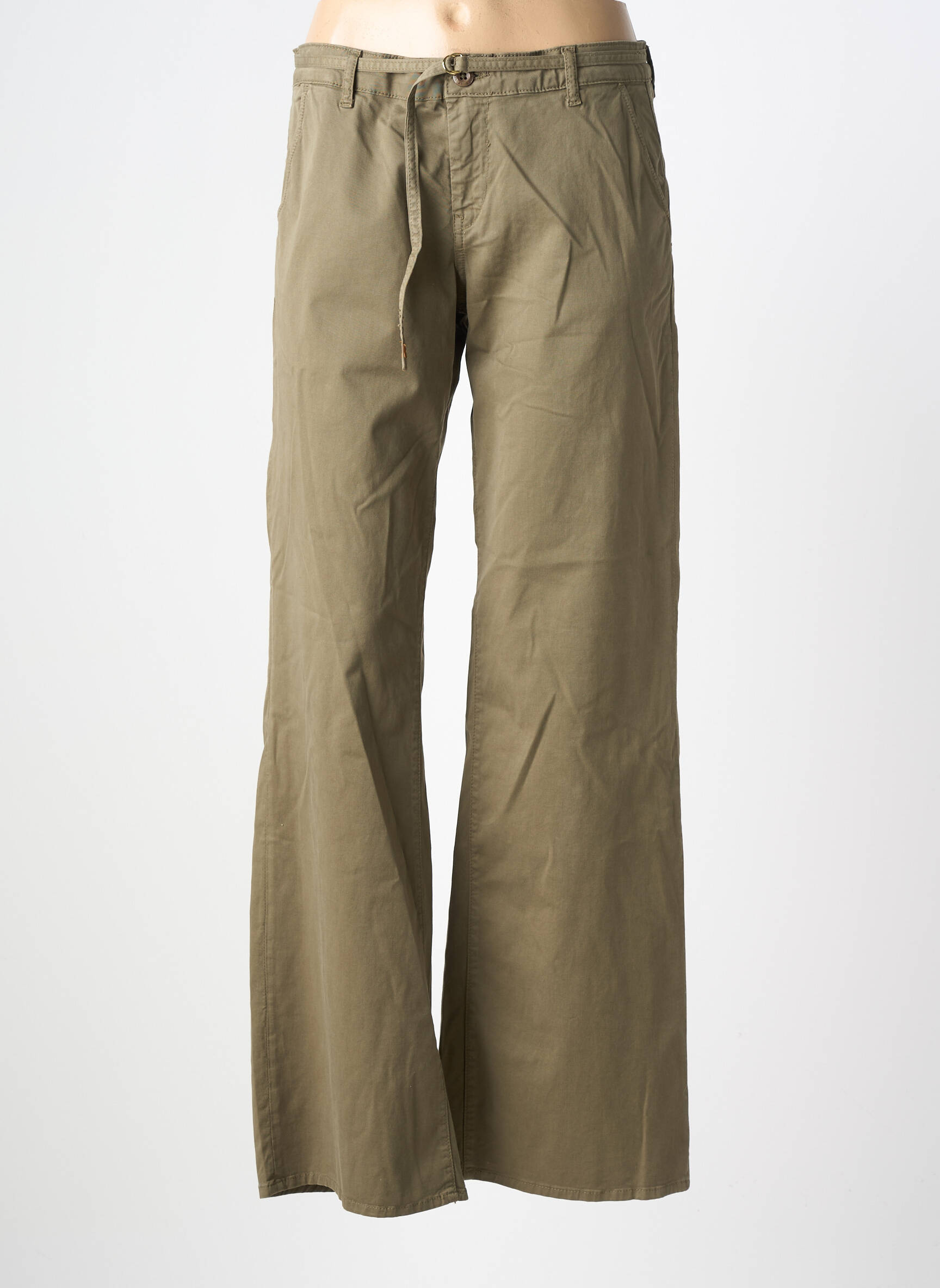 Pantalon flare taille normale taille normale vert LE TEMPS DES CERISES femme