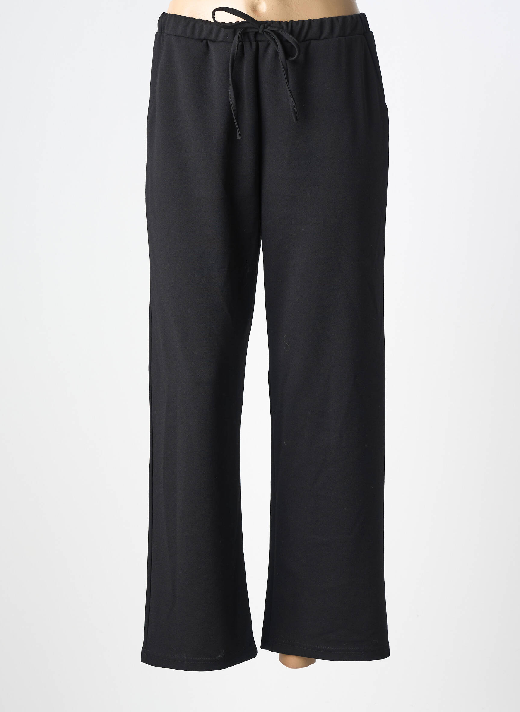 Pantalon large tissage crêpe taille normale noir KAKIE femme