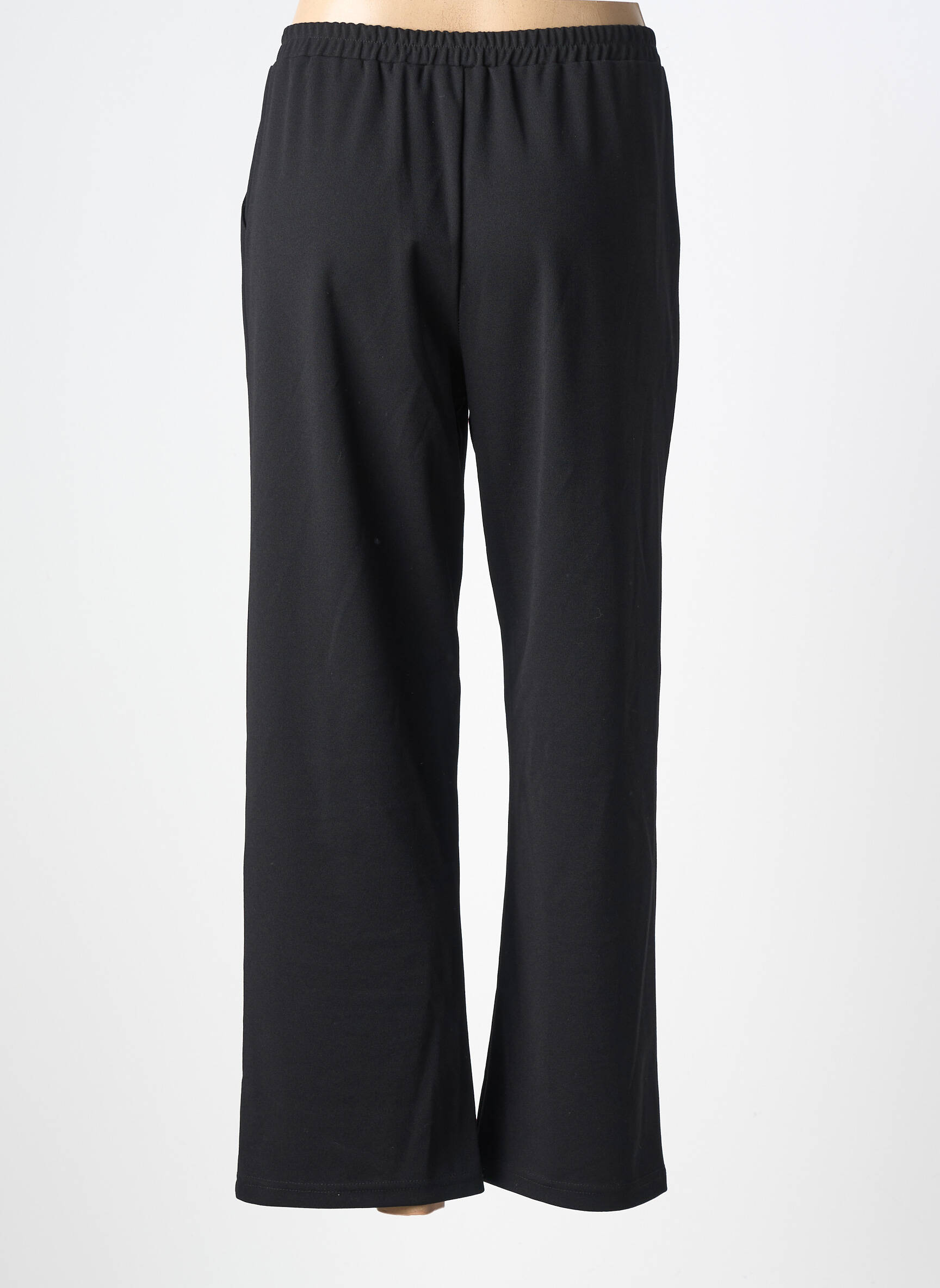 Pantalon large tissage crêpe taille normale noir KAKIE femme