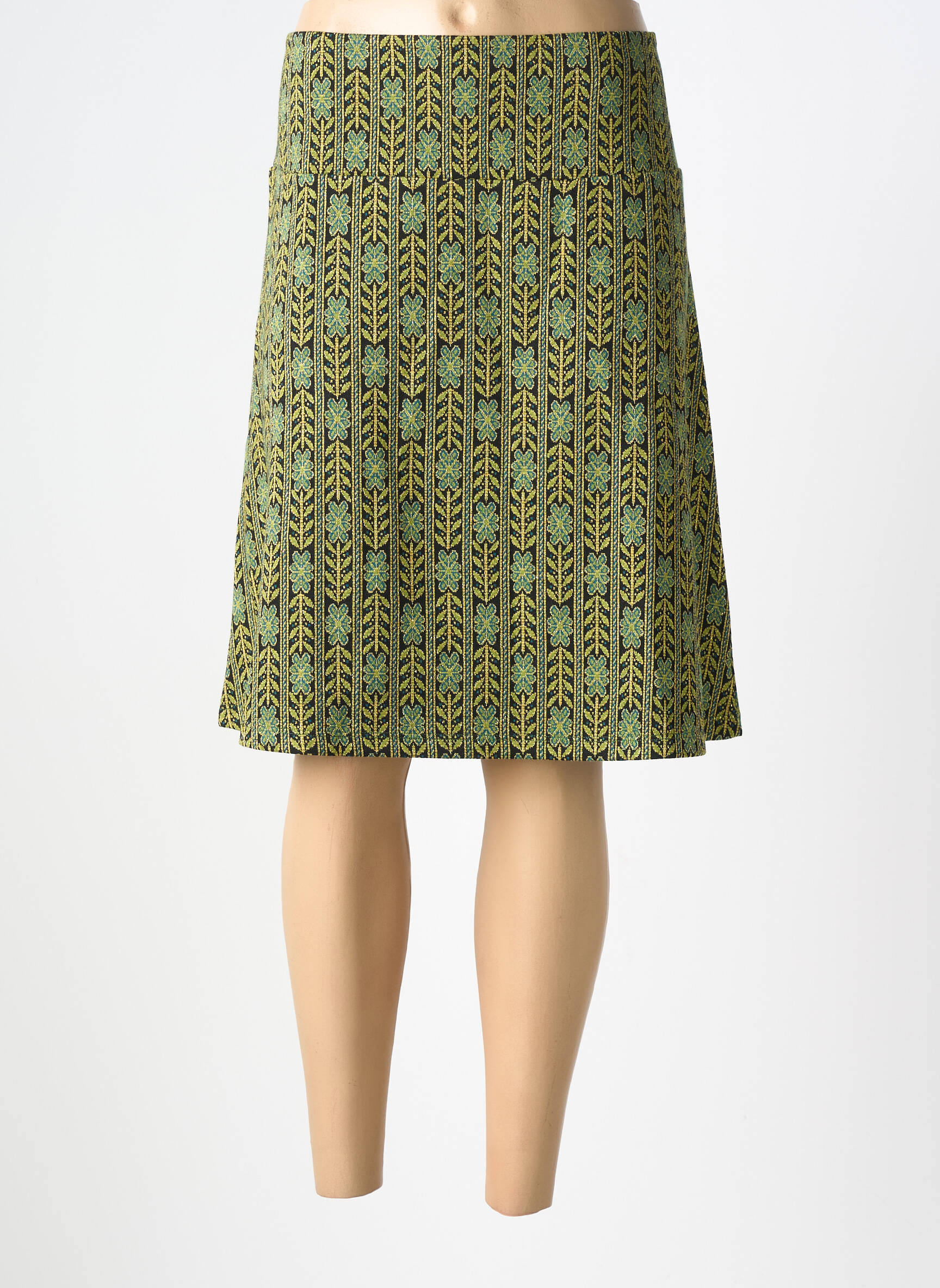 Jupe mi-longue coupe évasée vert KING LOUIE femme