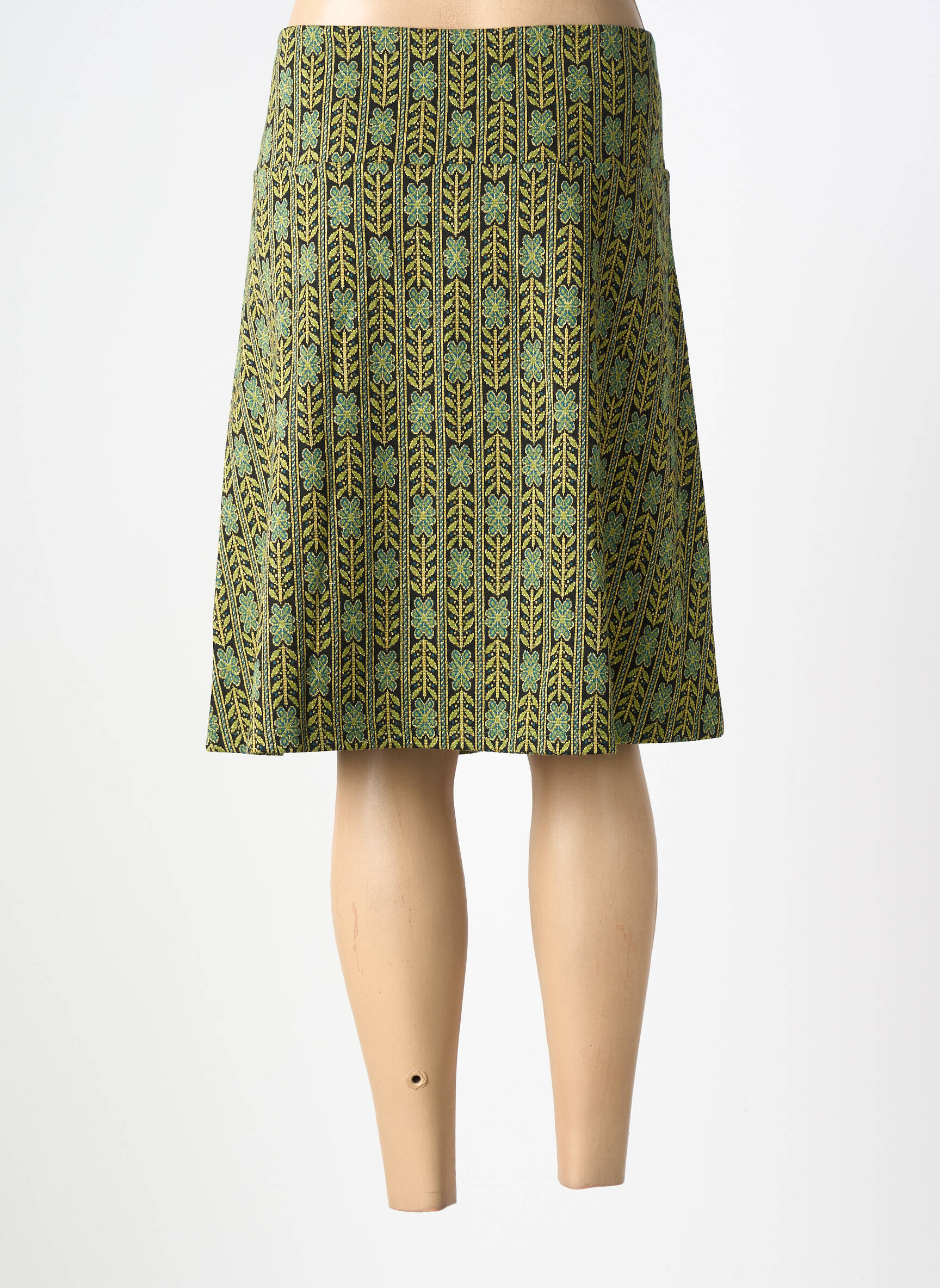 Jupe mi-longue coupe évasée vert KING LOUIE femme