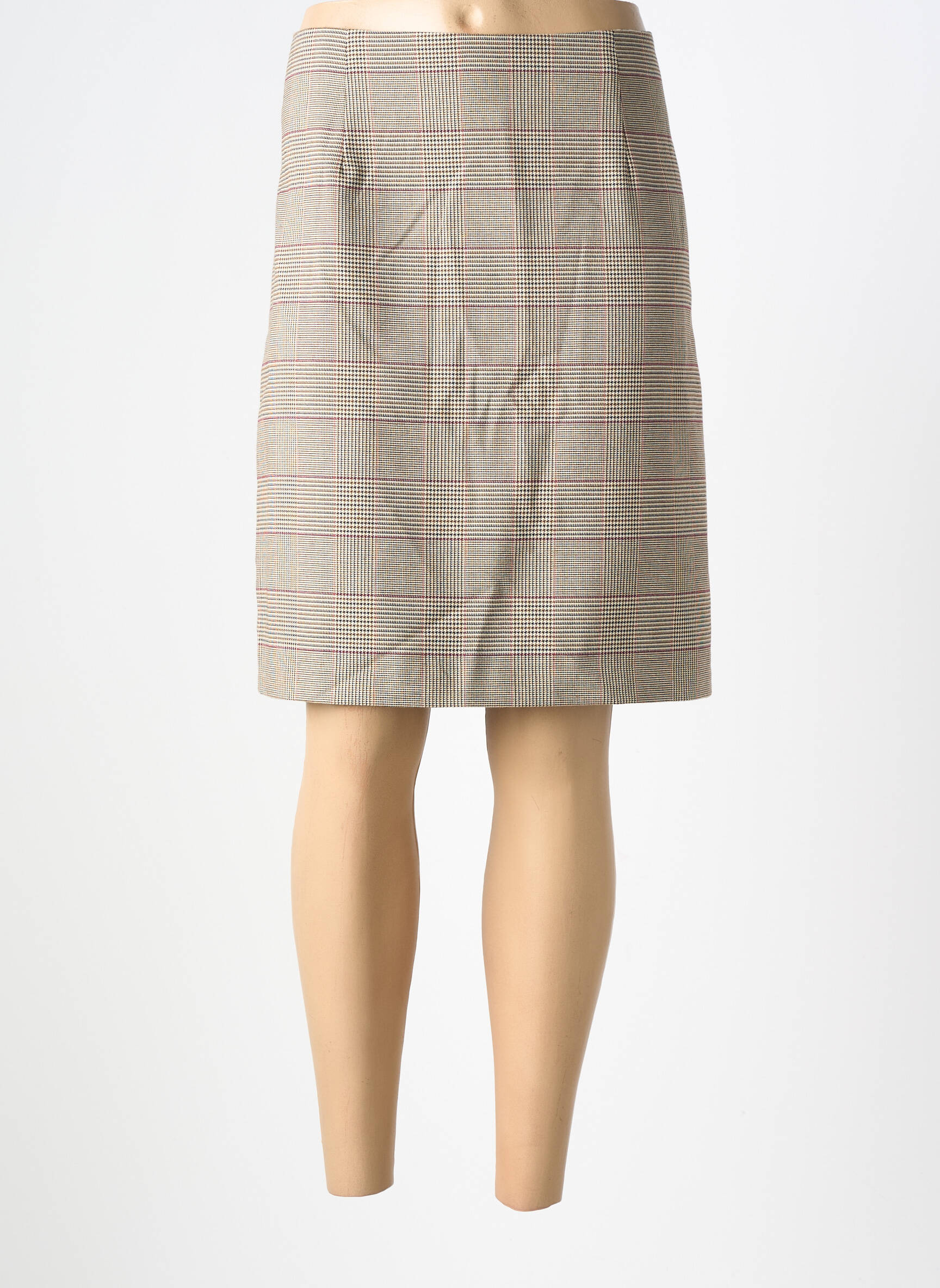 Jupe mi-longue taille à pinces beige SOYACONCEPT femme