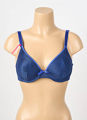 Soutien-gorge effet matière satinée haut soutien-gorge moulé bleu PASSIONATA femme