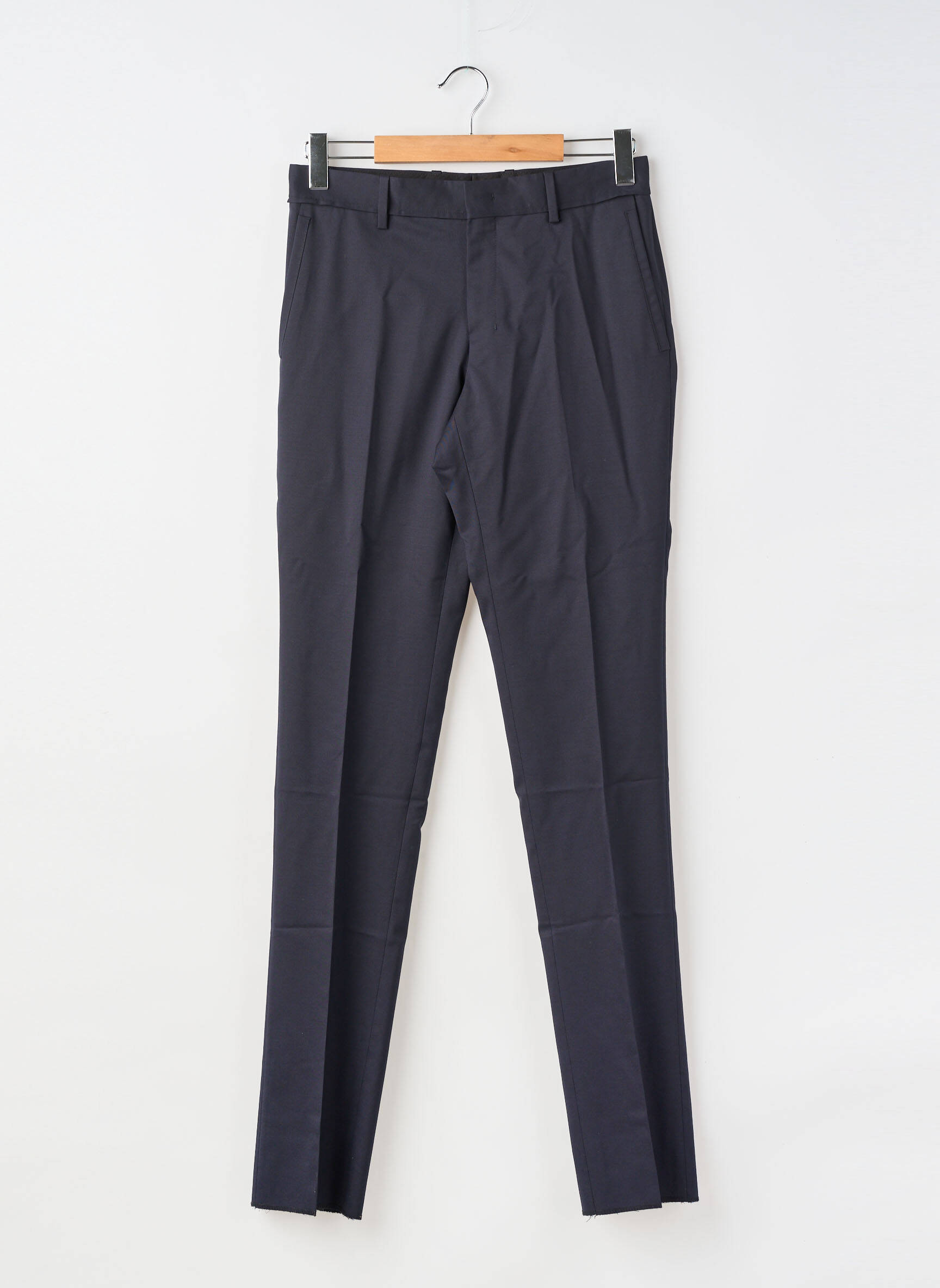 Pantalon slim fermeture zippée sous rabat avec crochet taille normale bleu WOOYOUNGMI homme