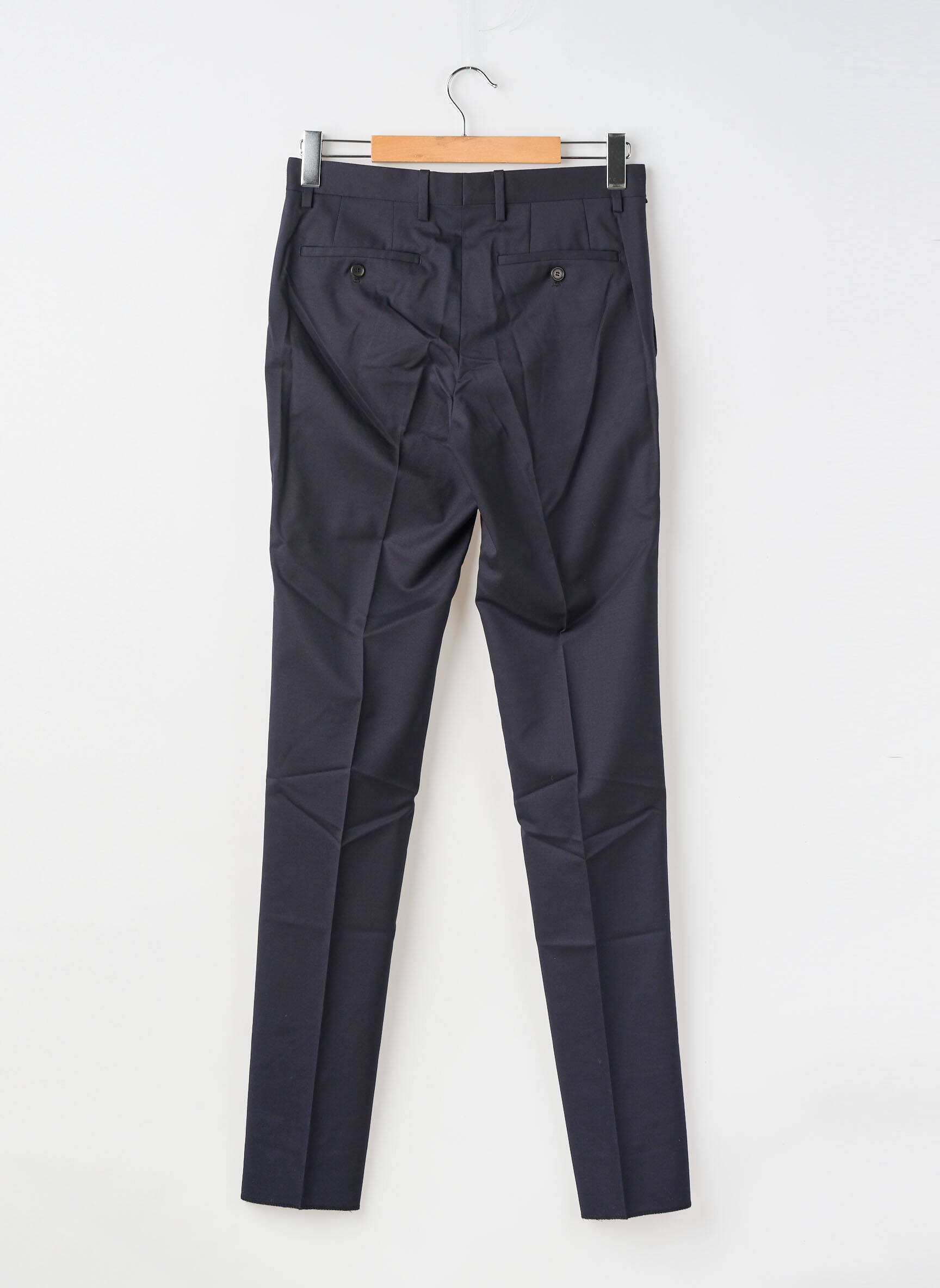 Pantalon slim fermeture zippée sous rabat avec crochet taille normale bleu WOOYOUNGMI homme