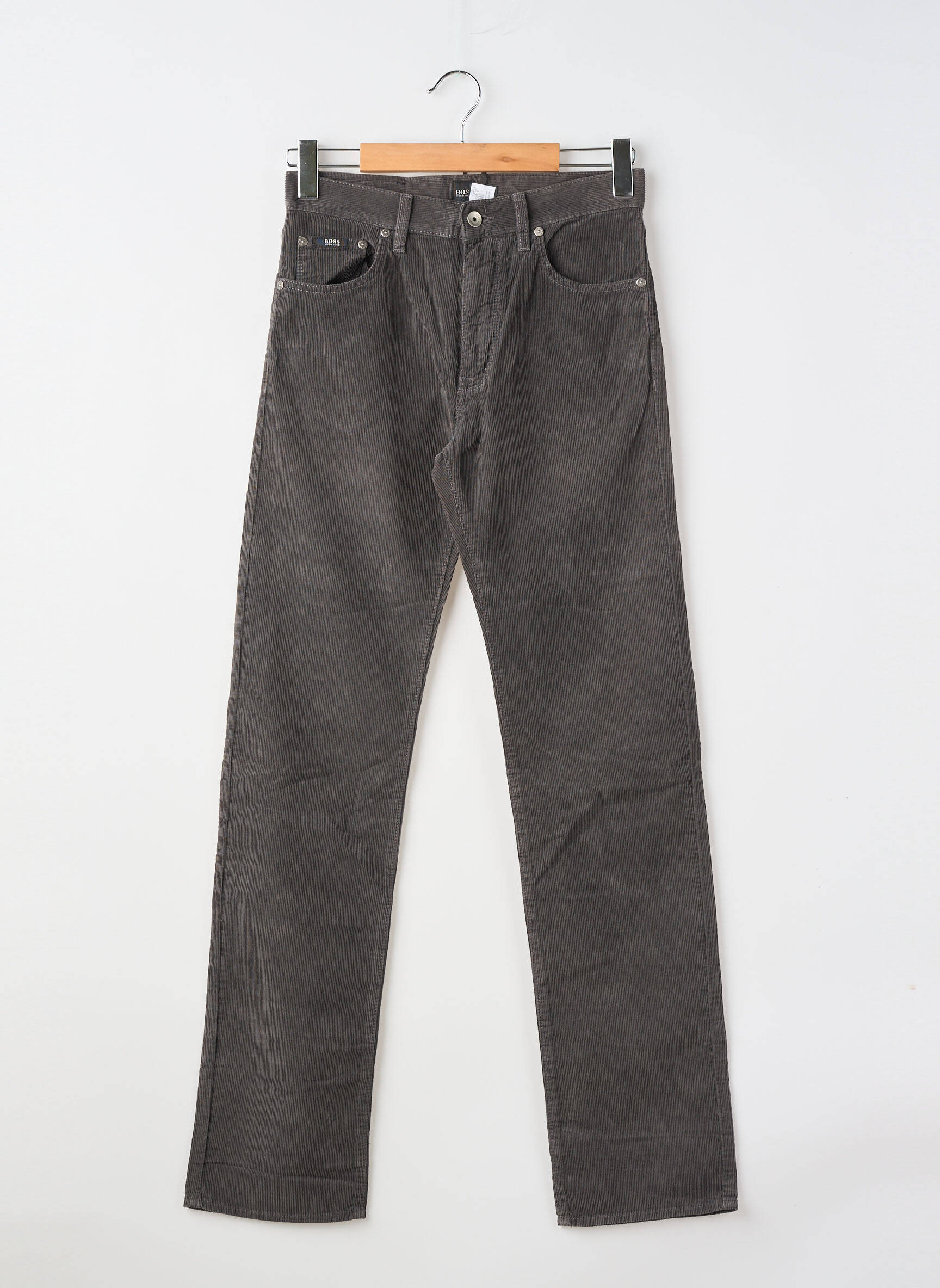 Pantalon slim tissage velours taille normale gris HUGO BOSS homme