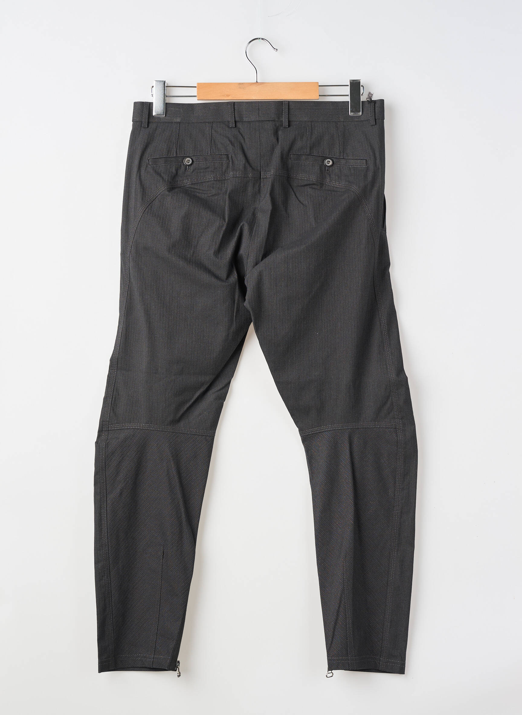 Pantalon slim tissage chiné taille normale noir LANVIN homme