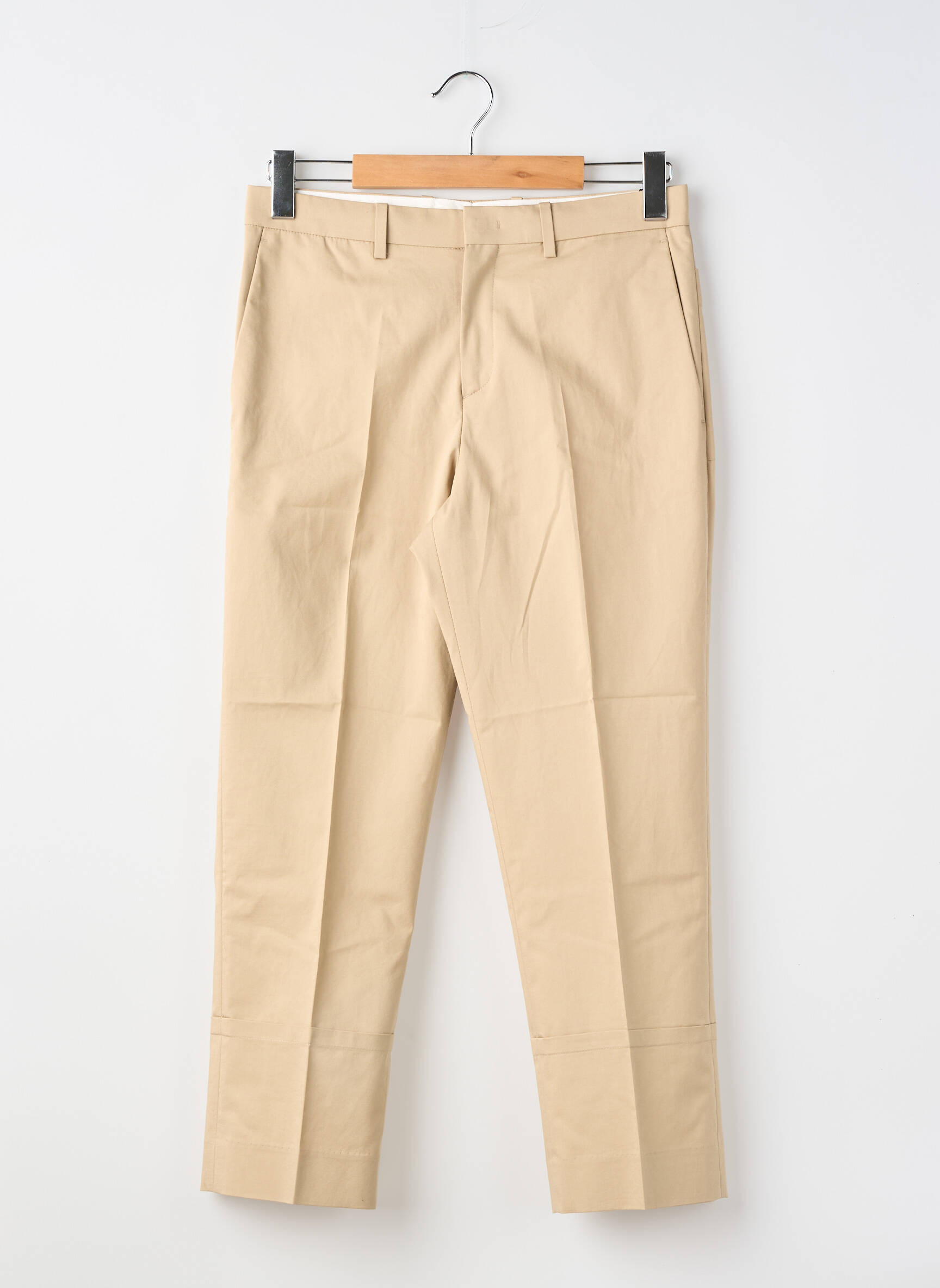 Pantalon 7/8 fermeture zippée sous rabat avec crochet taille normale beige WOOYOUNGMI homme