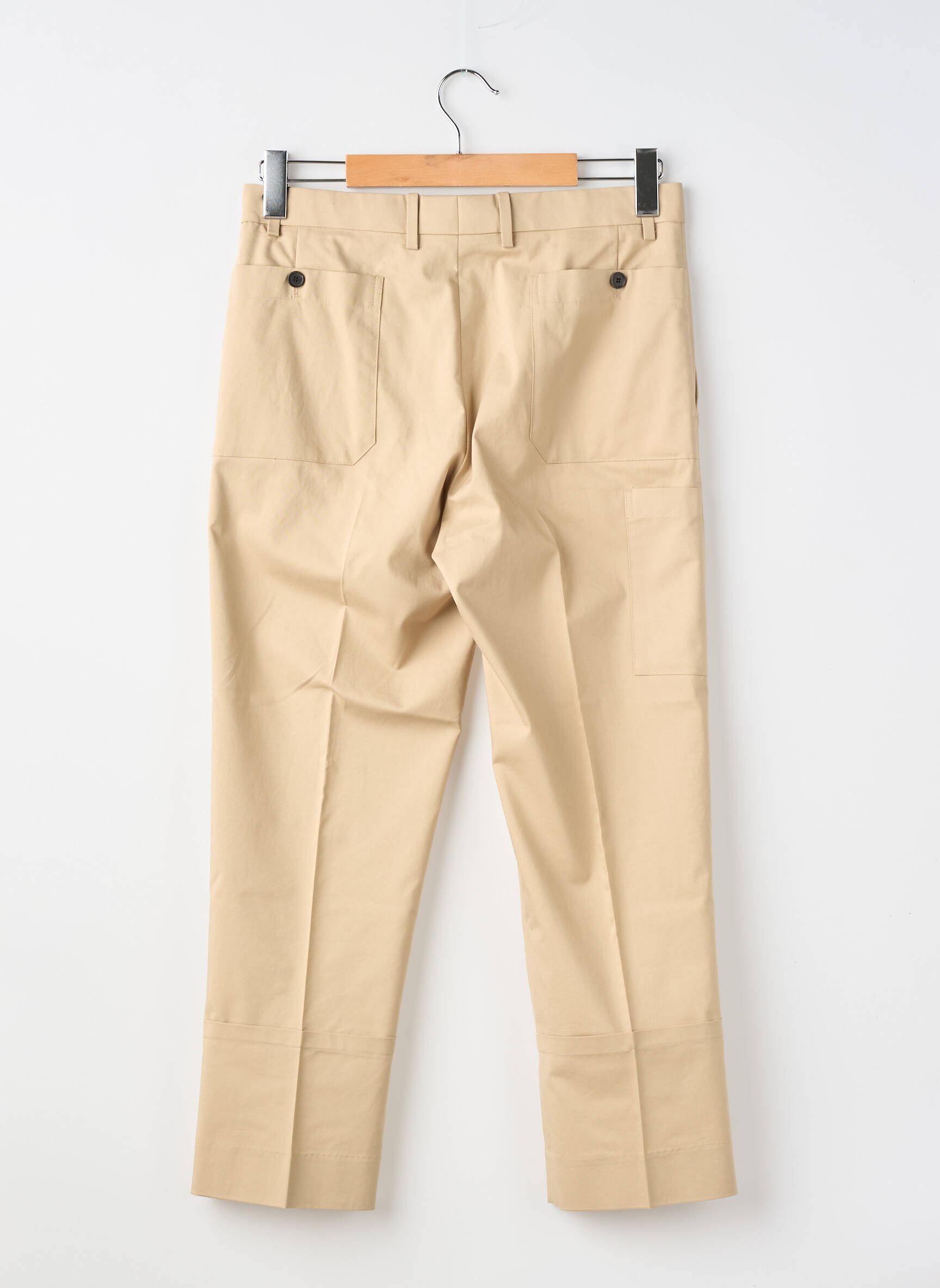 Pantalon 7/8 fermeture zippée sous rabat avec crochet taille normale beige WOOYOUNGMI homme