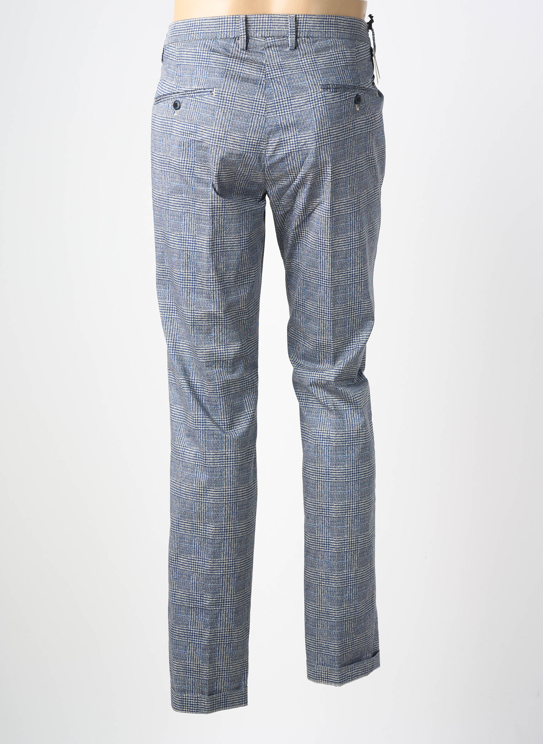 Pantalon chino imprimé imprimé prince de galle taille basse bleu MASON'S homme
