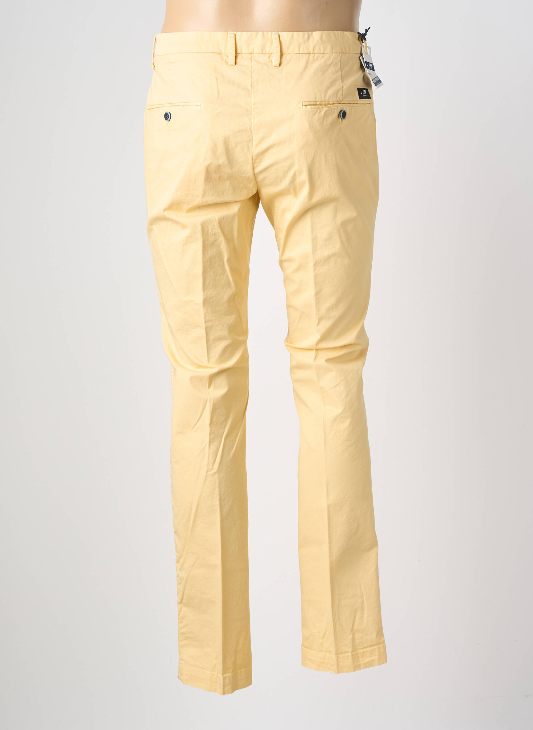 Pantalon droit tissage popeline taille normale jaune MASONS homme